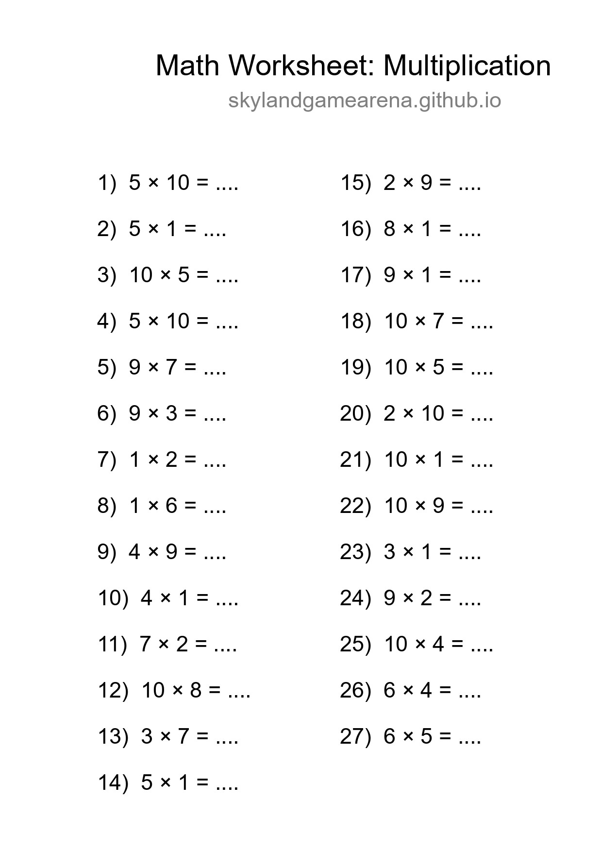 Multiply Timelessreader1 Multiplication Worksheets - skylandgamearena.github.io