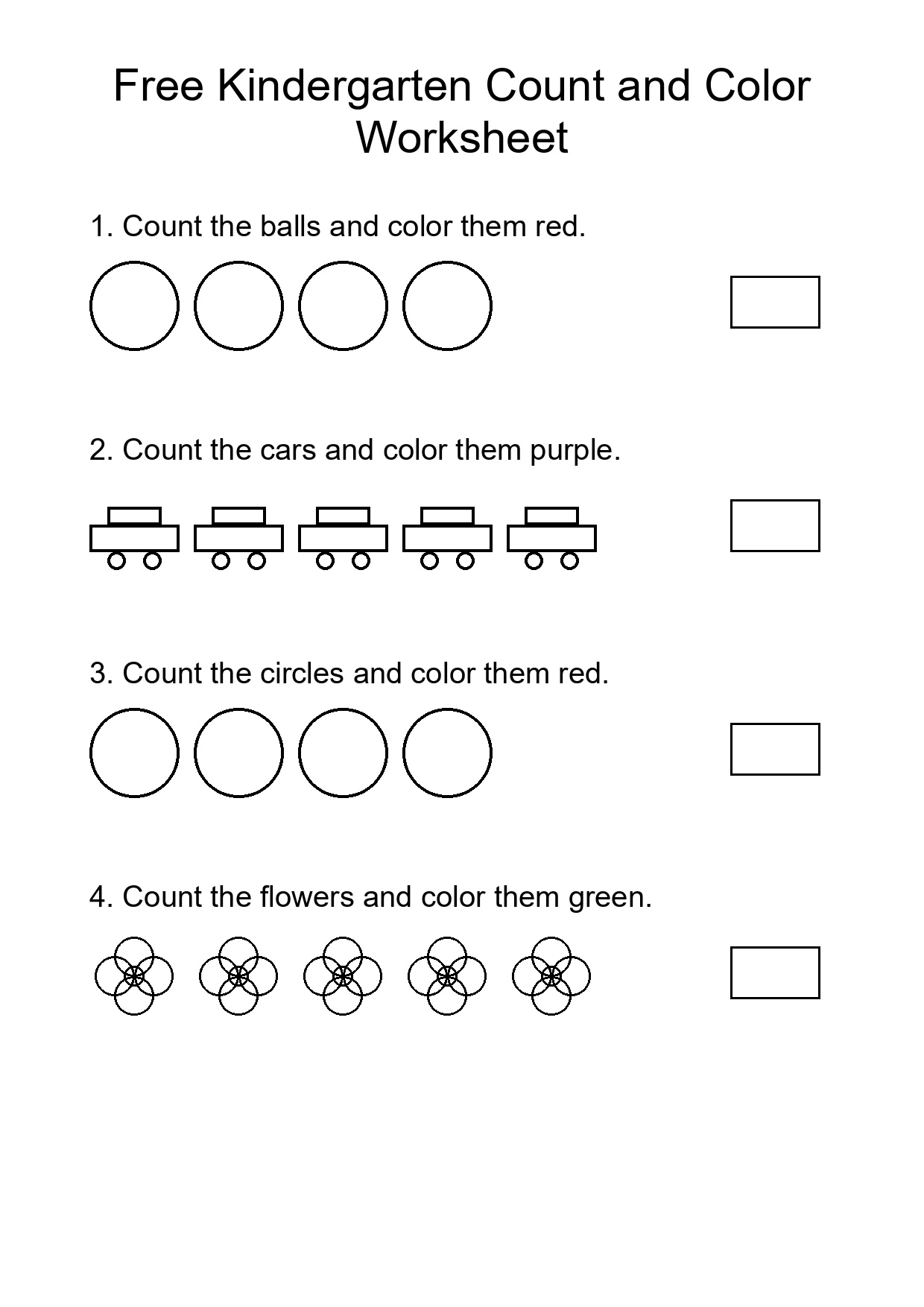 Free Kindergarten Count and Color Worksheet - skylandgamearena.github.io