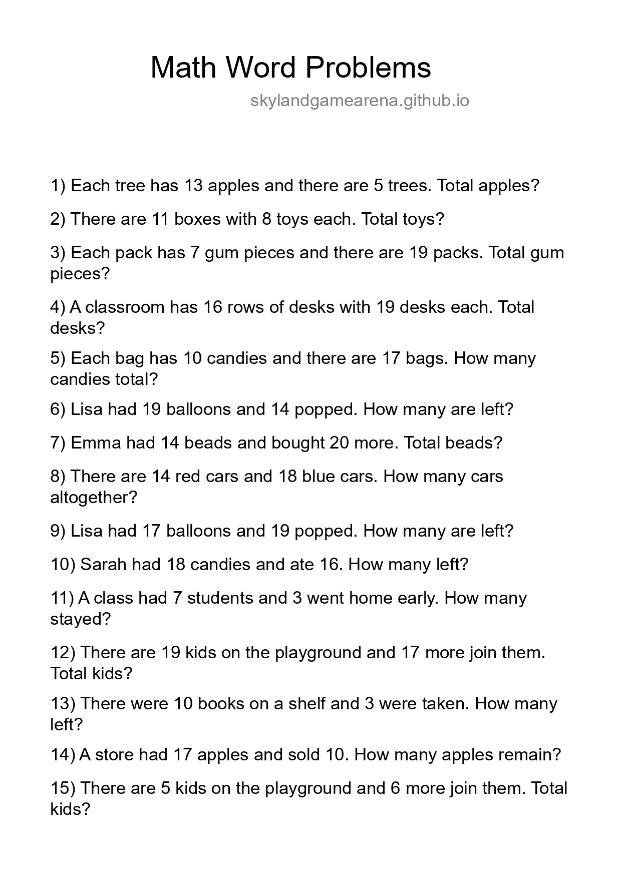 Mathworld Problems Worksheets Free Printable Math Worksheets - skylandgamearena.github.io