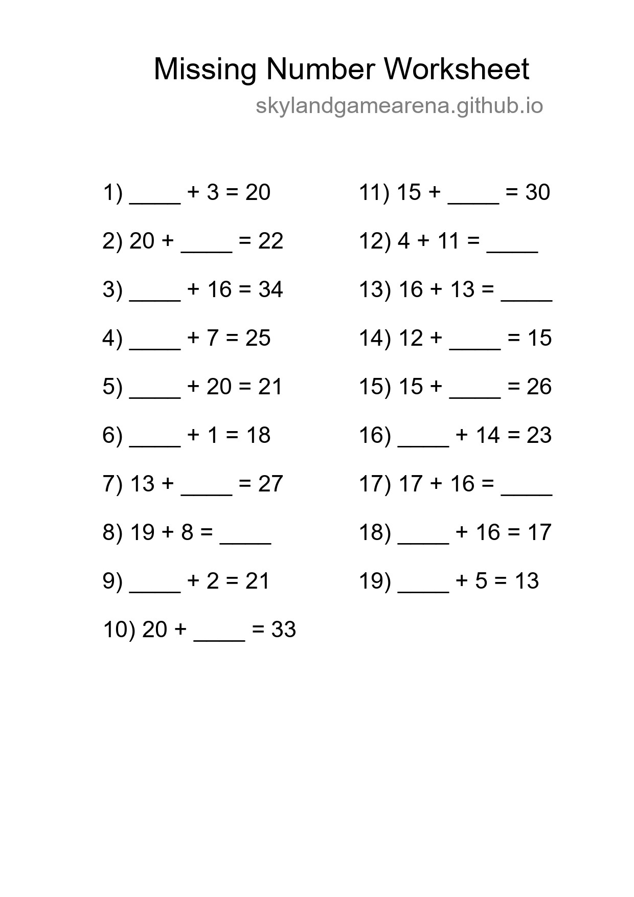 Free Printable Math Worksheets - skylandgamearena.github.io